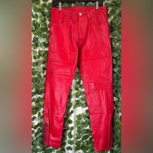 Vera Pelle Red Boot Cut Jeans
